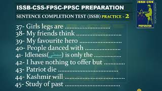 sentence complete test SCT ISSB practice 2  ISSB  English sentence [upl. by Peppard]