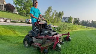 Mowing Vlog Cutting Wet Grass [upl. by Hamian]