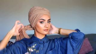 Simple turban tutorial with Roua [upl. by Haididej]