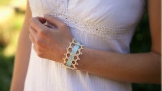 Needle Tatting  1 Beautifully Basic Tatted Bracelet part one by RustiKate [upl. by Thar]