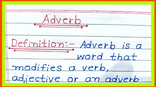 Definition of Adverb in English  what is adverb  Adverb in English  English Grammar [upl. by Amehsat463]