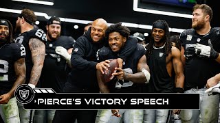 Coach Pierces Locker Room Victory Speech vs Giants  Raiders  NFL [upl. by Eitsirhc]