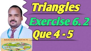 Class 10 Maths  Chapter 6  Triangles  Exercise 62  Question 4 5  New NCERT  CBSE Board [upl. by Atsocal]