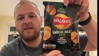 Walkers Vegan BBQ Pork Ribs Flavour Crisps  Review [upl. by Retnuh276]