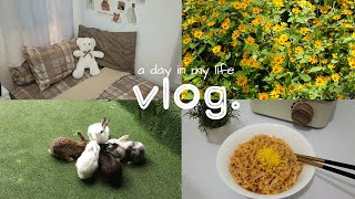 Daily vlog 🧸 ke Taman Bunga Kelinci 🌻🐇Cleaning my room🧹⏳Masak mie🍜🫔 cozy night nonton drama korea🍜 [upl. by Aliak]