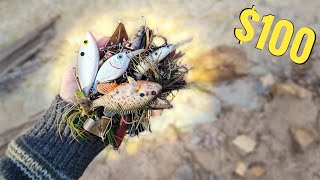 100 Worth of Fishing Lures in a Drained Lake [upl. by Nae]