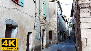 Walking Through the Historical Center of a Village in Southern France  Montfrin [upl. by Adnamas]