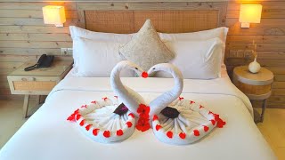 Romantic Bedroom Decorations  swan towel art  arlove106 [upl. by Welford]