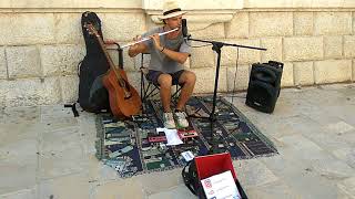 Lamba Pomme Busking on beatbox and electric flute in the street of Dubrovnik [upl. by Morril313]