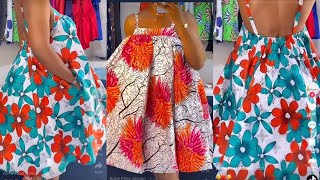 How to cut and sew a gathered dress with spaghetti straps and elastic ruched back [upl. by Ennobe72]