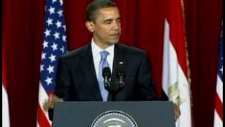 Lower Quality Version President Obama Speaks to the Muslim World from Cairo Egypt [upl. by Eseilenna48]