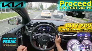 2023 Kia Proceed GT 16 TGDI 204 PS CITY POV DRIVE with Fuel Consumption [upl. by Aksehcnarf]