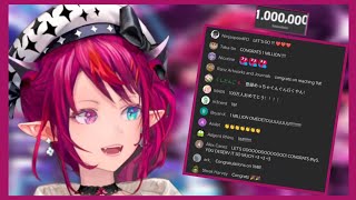 IRyS Sings Caesura of Despair 1 Million Subs w Chat Reaction [upl. by Nylrehc]