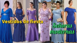 Vestidos de fiesta para SEÑORAS 2024 los más hermosos vestidos elegantes para mujeres maduras [upl. by Jahdal239]