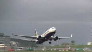 Ryanair Boeing 737800 Takeoff with ATC Audio [upl. by Aikas817]