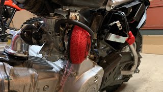 CRF110 TB intake kit and Piranha Exhaust system install 1318 [upl. by Nek806]