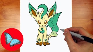 How To Draw Pokemon  Leafeon Step by Step [upl. by Alastair292]