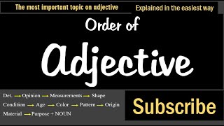 Correct order of adjective in a sentence  Adjectives in English grammar  Use of adjective [upl. by Alicea]