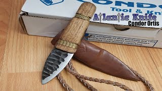 CONDOR OTZI 55quot 1095HC FIXED BLADE HICKORY WOOD HANDLE KNIFE  SHEATH 392222 [upl. by Oj894]