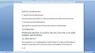 Cryptography and Network Security unit 1  Part 4  X800 Security Mechanisms  Tamil [upl. by Nyledam883]