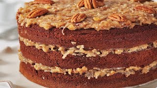 German Chocolate Cake Recipe Demonstration  Joyofbakingcom [upl. by Terena814]