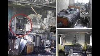 First pictures inside Grenfell Tower flat where fire began as official report says Hotpoint [upl. by Anat]