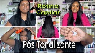 🖤 ROTINA PÓS TONALIZANTE Cabelo pretinho Acidificante Redken [upl. by Eirhtug]