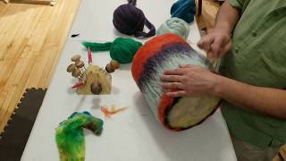 Needle to wet felt hat tutorial [upl. by Tomasine]