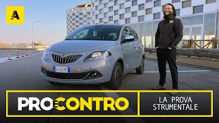 Lancia YPSILON Hybrid 2022  PRO e CONTRO  PROVA STRUMENTALE [upl. by Ellerret]