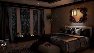 Cozy bedroom thunderstorm amp Heavy rain ambience 3 hours [upl. by Porter624]