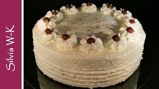 NussSahnetorte  ohne Gelatine  Nusstorte  NusssahneTorte [upl. by Arodoeht]