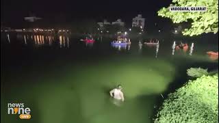 Nighttime Crisis in Vadodara Boat Capsizes in Harni Motnath Lake  Ongoing Rescue Operation  News9 [upl. by Lennox875]