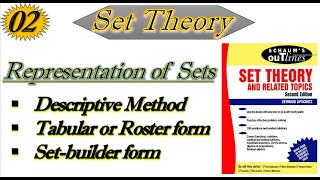 Lec2Representation of a SetTabular formSetbuilder formSet Theory by Schaums outline [upl. by Ariane]