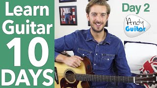 Guitar Lesson 2  EASY 2 CHORD SONG amp LEAD GUITAR 10 Day Guitar Starter Course [upl. by Rabush]