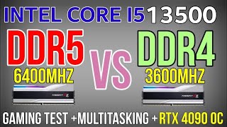 I5 13500 VS I5 13600K VS R5 7600 DDR5 VS DDR4  RTX 4090 OC 1080p how much the difference in gaming [upl. by Vorfeld]