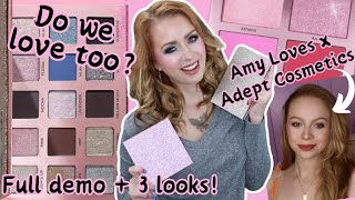 ADEPT COSMETICS x AMY LOVES COLLECTION REVIEW  3 LOOKS [upl. by Laeira875]