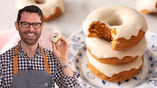 SuperEasy Pumpkin Donuts Recipe [upl. by Wilber]