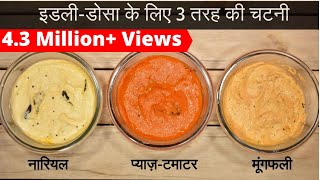 3 तरह की चटनी जो आपके इडलीडोसा के स्वाद को और भी बढ़ा दे  Idli Dosa Chutney Recipe in Hindi [upl. by Martha]