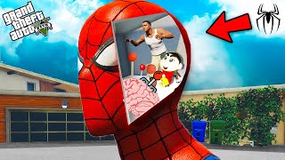 Shin Chan amp Dhanu Dino Controlling Spider Man amp Got all Super Powers Dhanu Anna GTA 5 in Telugu [upl. by Merrick]