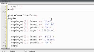 Free Pascal Program Tutorial 30  Array Of Record  Lazarus [upl. by Krakow993]