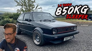 THIS 850KG 18 TURBO 20V SWAPPED MK1 VW GOLF GTI IS A MONSTER [upl. by Anaiq]