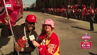 MVS Jerick McKinnon and Mecole Hardman at parade [upl. by Nylessoj]