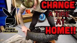 How to change a motorcycle tire with out a tire machine [upl. by Odie]