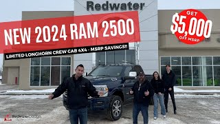 Get 5000 Off This New 2024 Ram 2500 Limited Longhorn  Stock  RR24929  Redwater Dodge Exclusive [upl. by Tnek431]