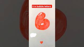 bubble letters 6 shorts art drawing [upl. by Gefell]