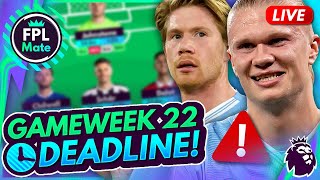 FPL GW22 DEADLINE STREAM  EARLY TEAM NEWS amp INJURIES  Gameweek 21 Fantasy Premier League 202324 [upl. by Jessey655]