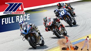 Crazy Motorcycle Race MotoAmerica Medallia Superbike Race 2 at Road Atlanta 2023 [upl. by Oicnecserc]