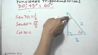 Valores para las funciones trigonométricas de 30 45 y 60 grados [upl. by Noremak]