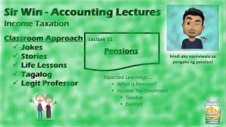 Lecture 11 Pensions Gross Income Income Taxation [upl. by Astrix]