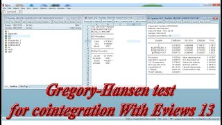 Gregory Hansen test for cointegration With Eviews 13 [upl. by Etnoved]